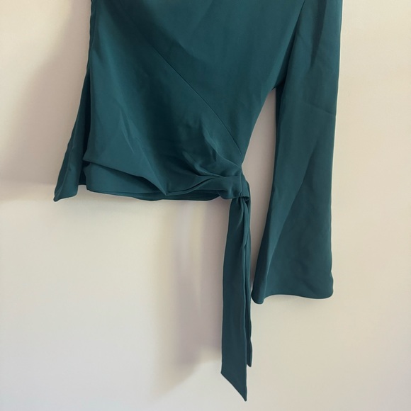 Cinq a Sept Briah One-Shoulder Tie-Side Top Teal Blue 6 - Picture 9 of 9